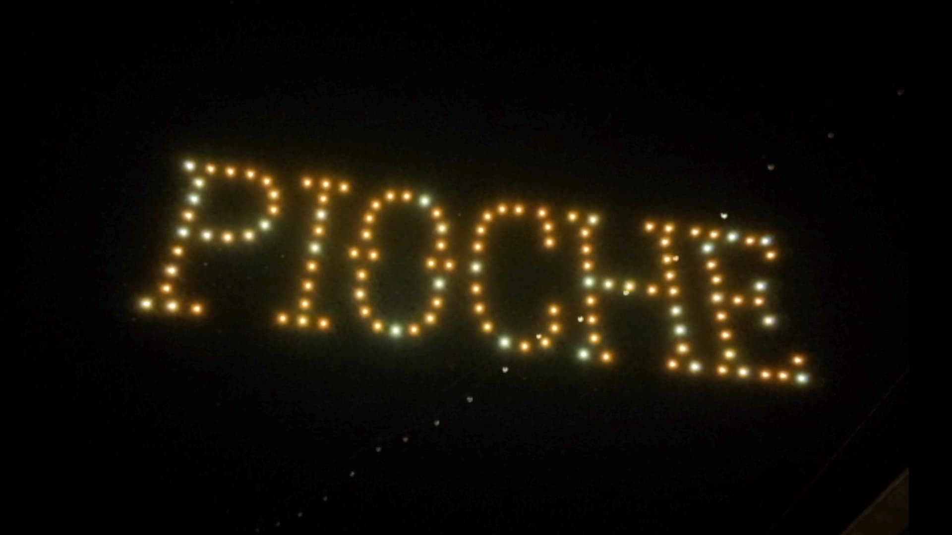 155 drones spell Pioche during the town’s Labor Day celebration